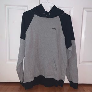 Vans Black and Grey Hoodie Sweatshirt